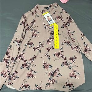 Hilary Radley Pink Floral Blouse